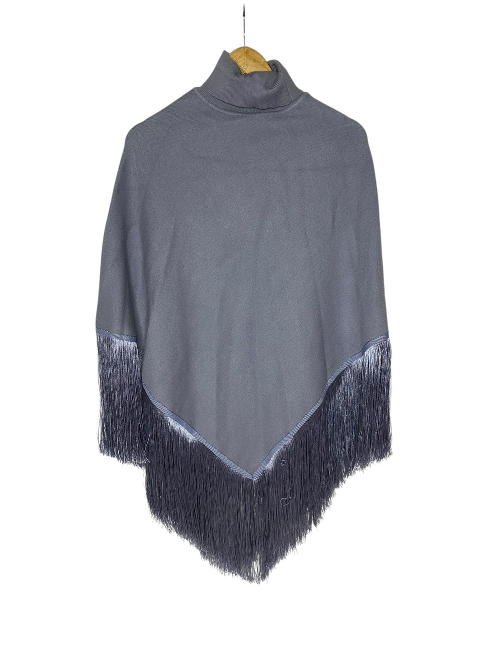 Free People x Understated Leather River walk Purple Fringe Poncho M/L - Picture 3 of 10
